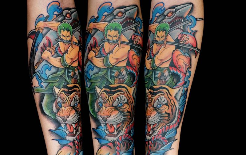 索隆纹身图片_手臂纹身图案