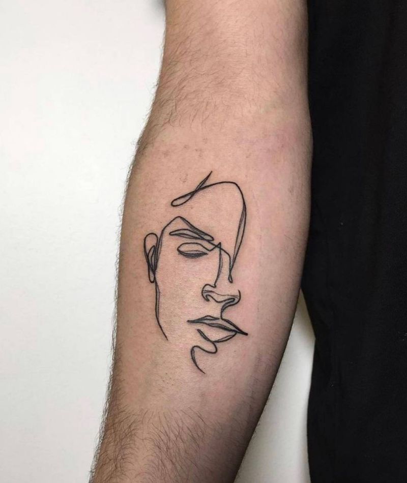 抽象纹身图片_手臂几何纹身图案