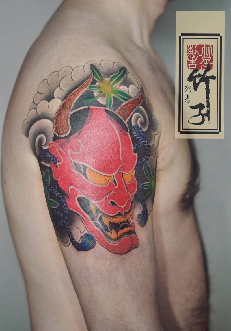 般若纹身图片_成品手臂手部传统鬼神原创纹身图案