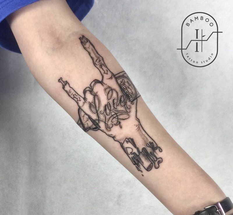 Rock纹身图片_成品手臂手部欧美字符原创纹身图案