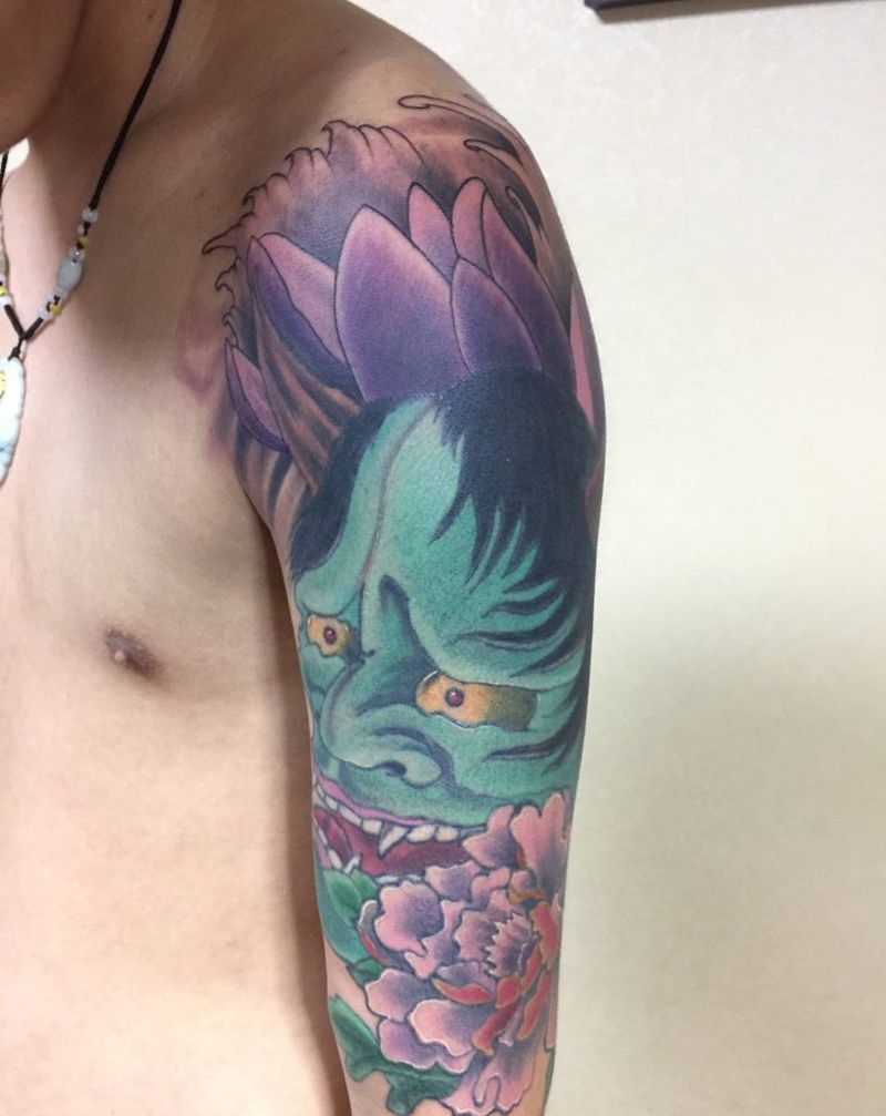 修改上彩色纹身图片_成品手臂传统纹身图案