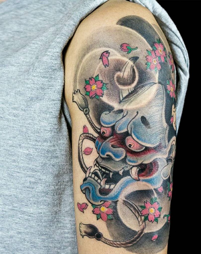 魑魅魍魉，莫能逢之。纹身图片_手臂传统鬼神成品纹身图案