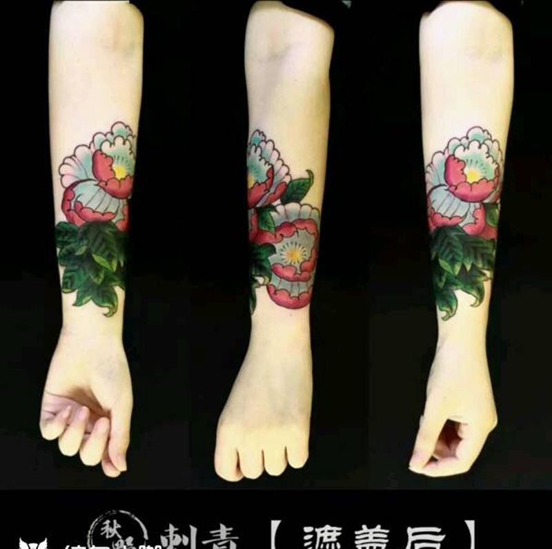 遮盖中的遮盖纹身图片_手臂清新原创成品纹身图案