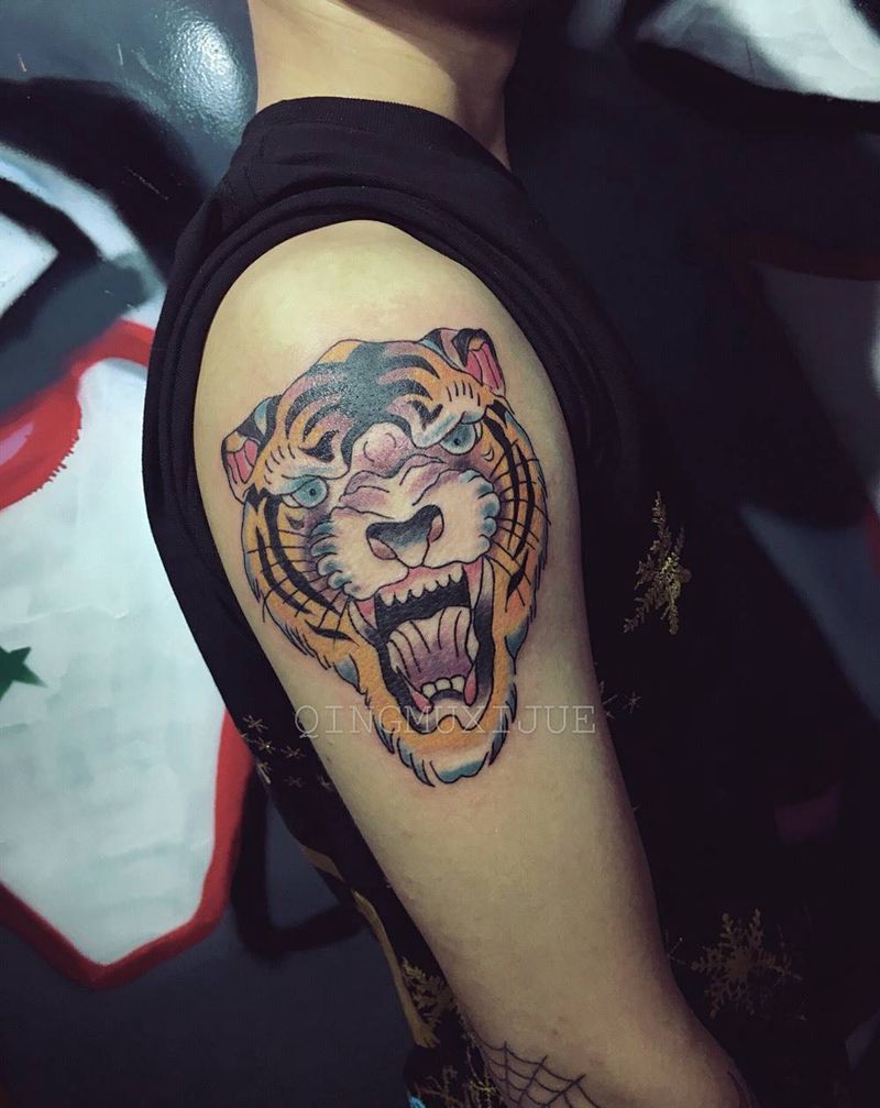old school老虎纹身图片_手部脚部Old SchoolNew School纹身图案