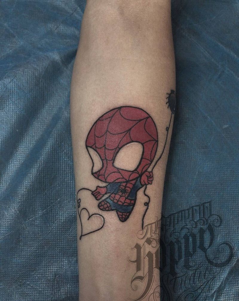 原创蜘蛛侠纹身纹身图片_手臂手部New School水彩纹身图案