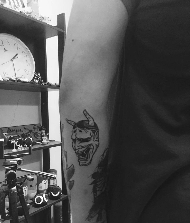 般若纹身图片_手臂鬼神纹身图案