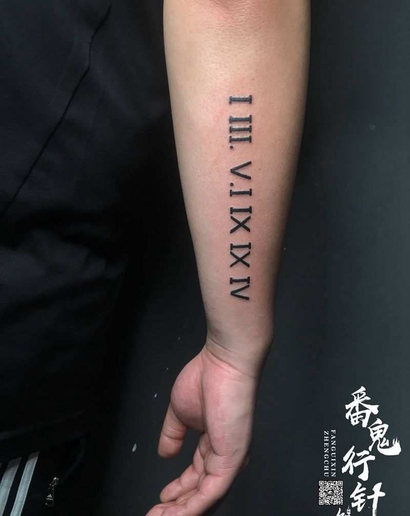 罗马数字纹身图片
