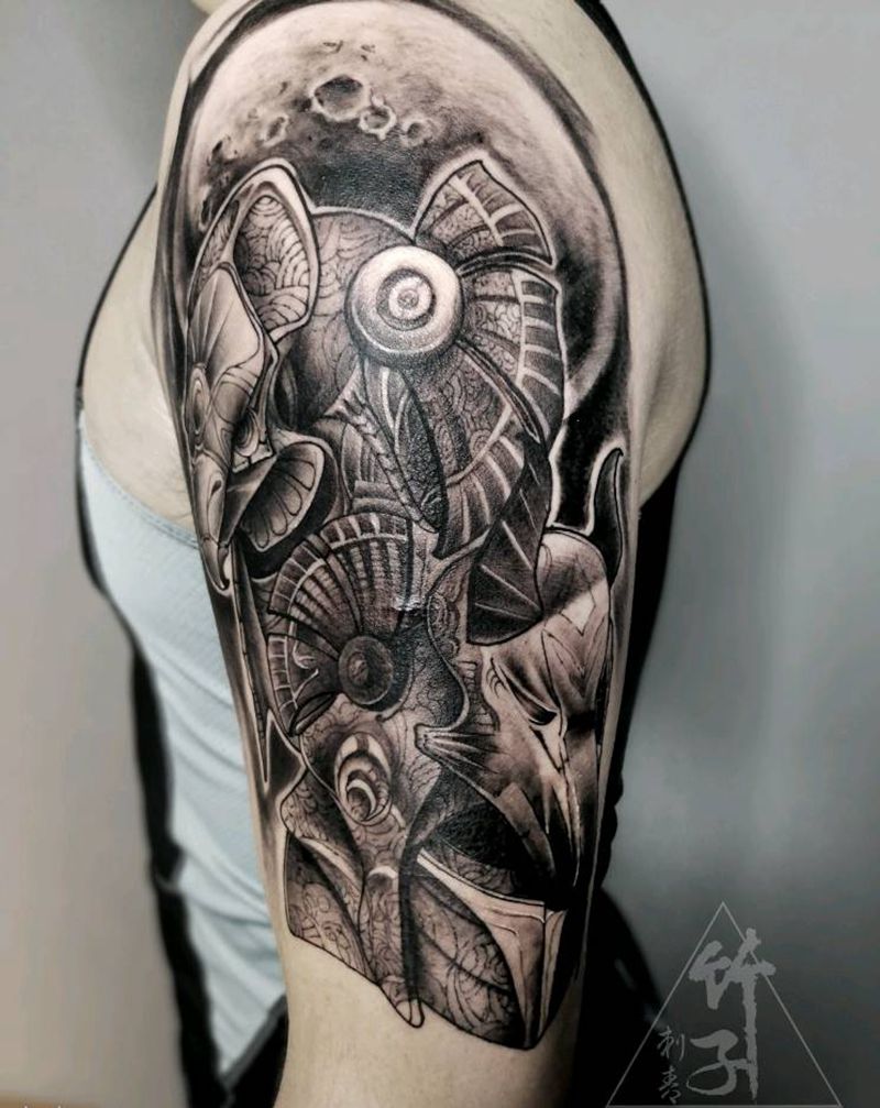 阿努比斯和荷鲁斯纹身图片_手臂手部欧美写实人物鬼神宗教原创成品纹身图案