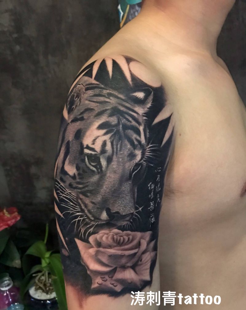 虎纹身图片_手臂纹身图案