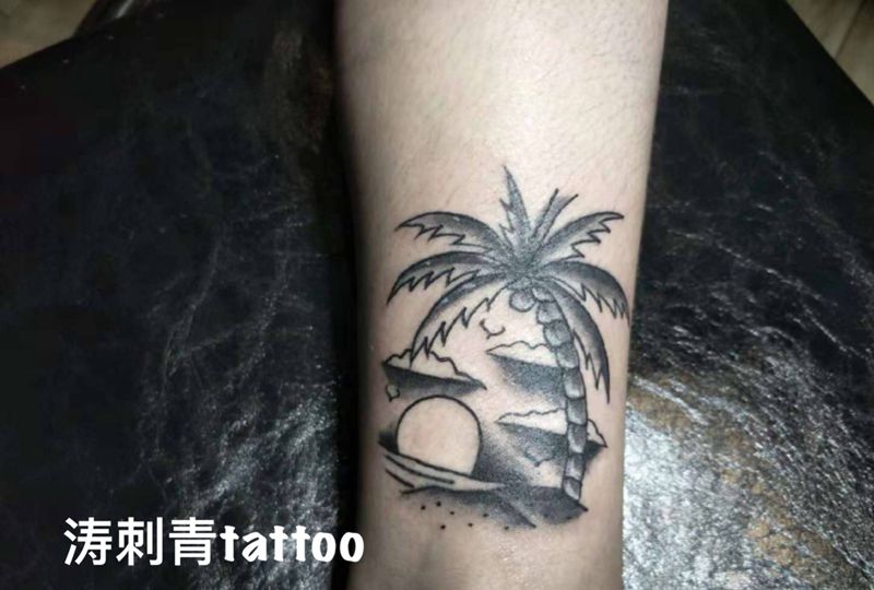 小清新纹身图片_腿部小清新纹身图案