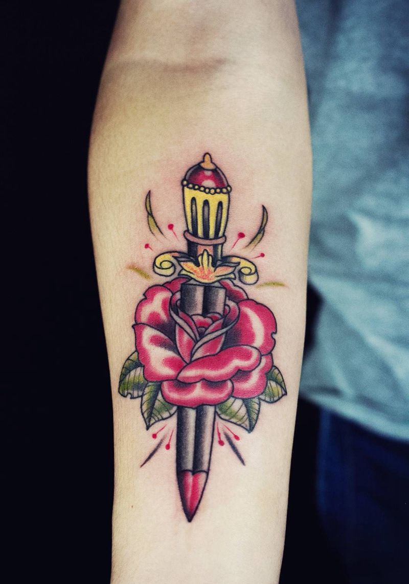 玫瑰纹身图片