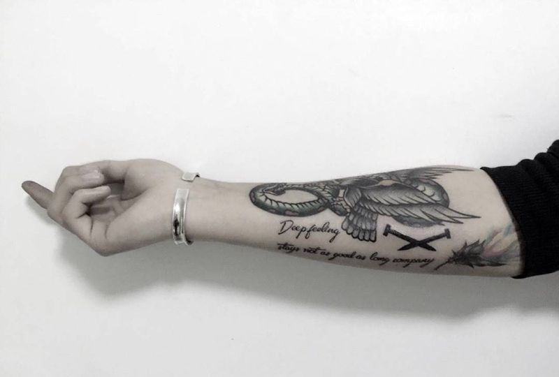 钉/纹身图片_手臂原创纹身图案