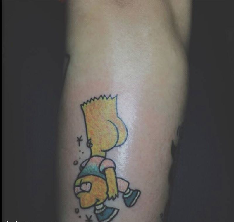 辛普森纹身图片_手臂New School纹身图案