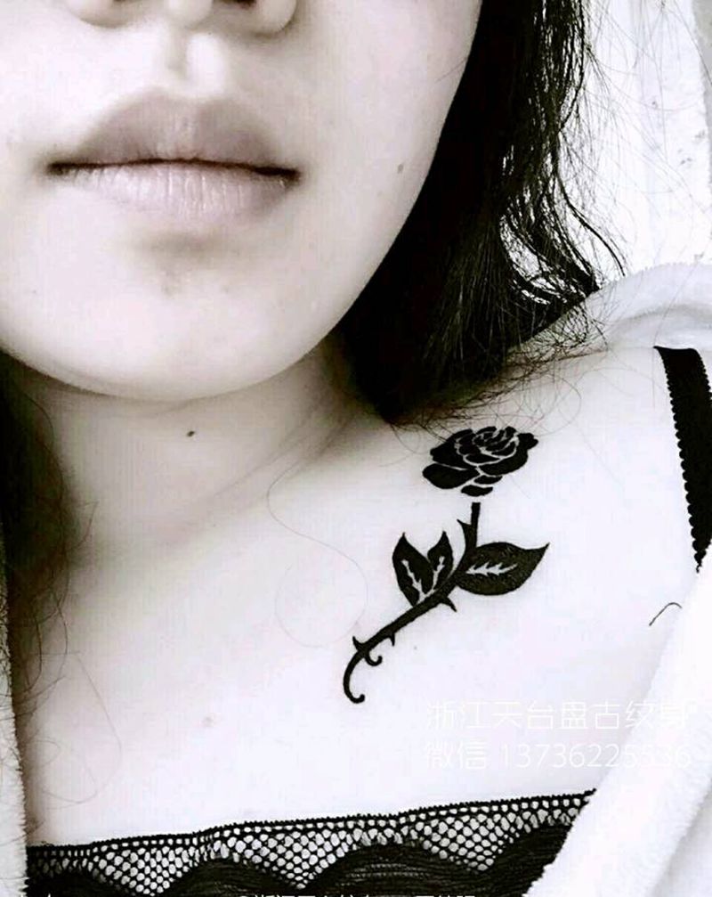 花纹身图片_胸部传统清新植物天台盘古成品纹身图案