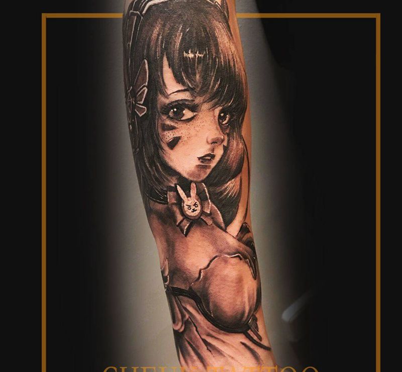 痴纹身图片_欧美写实New School纹身图案