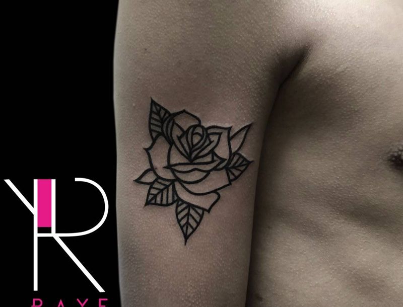 玫瑰纹身图片_Old School纹身图案