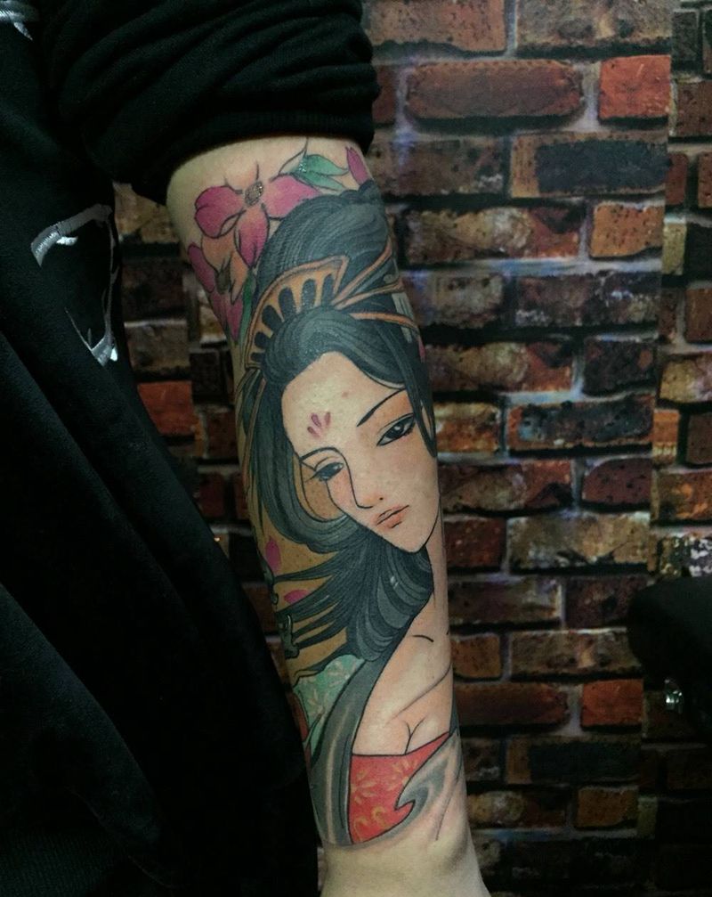 艺妓纹身图片