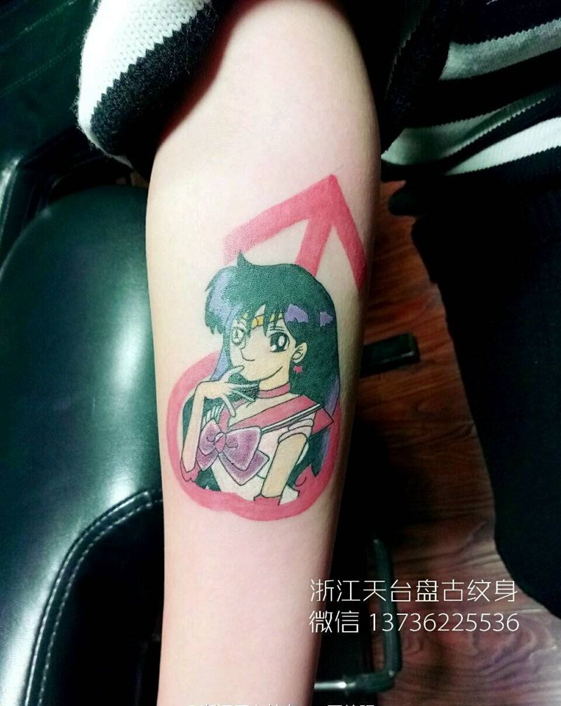 女郎纹身图片_手臂欧美清新人物图腾天台盘古成品纹身图案