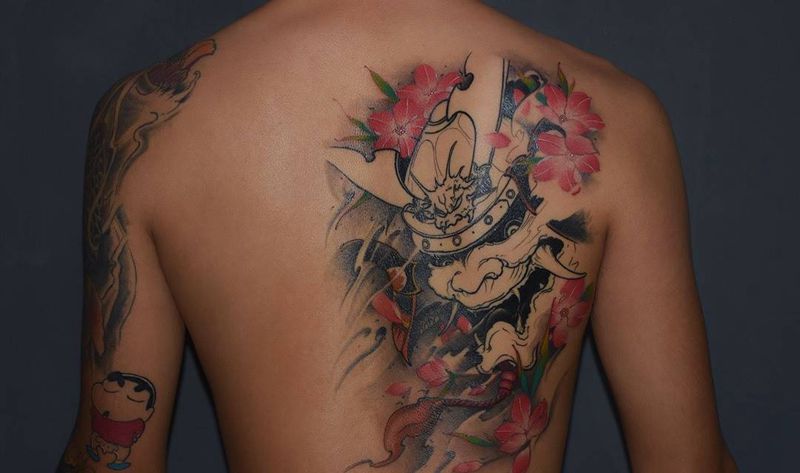 未完成武士纹身图片