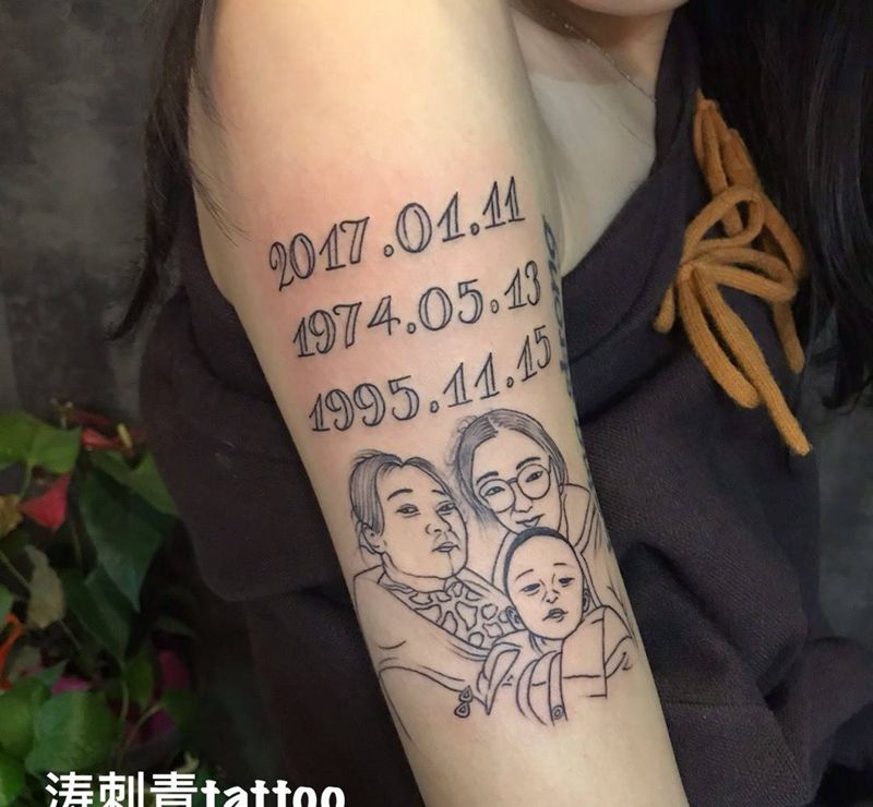 简约肖像纹身图片_手臂纹身图案