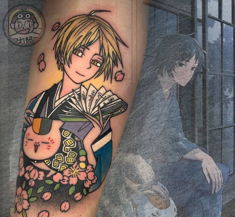 夏目友人帐纹身图片_手臂New School纹身图案