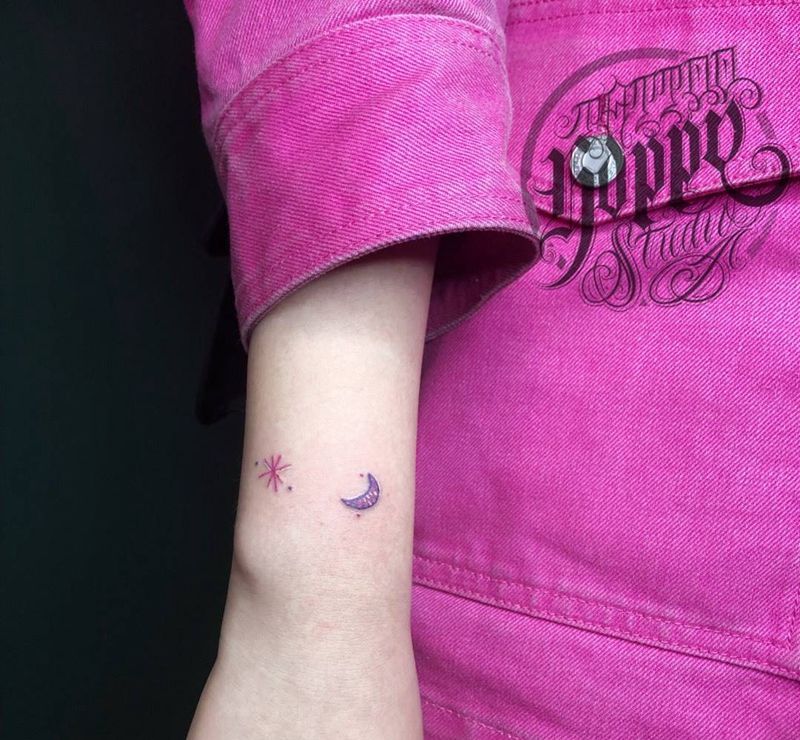 小清新纹身图片_手部手臂水彩纹身图案