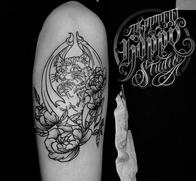 ❍黑 貓❍纹身图片_手臂纹身图案