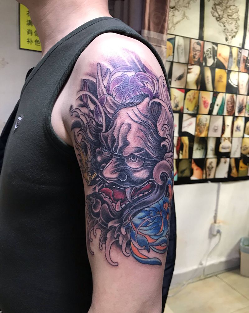 般若遮盖纹身图片