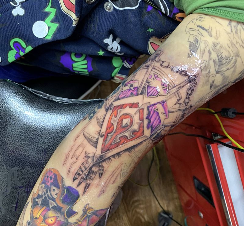 魔兽部落图腾纹身图片_手臂New School欧美写实彩色写实魔兽纹身图案