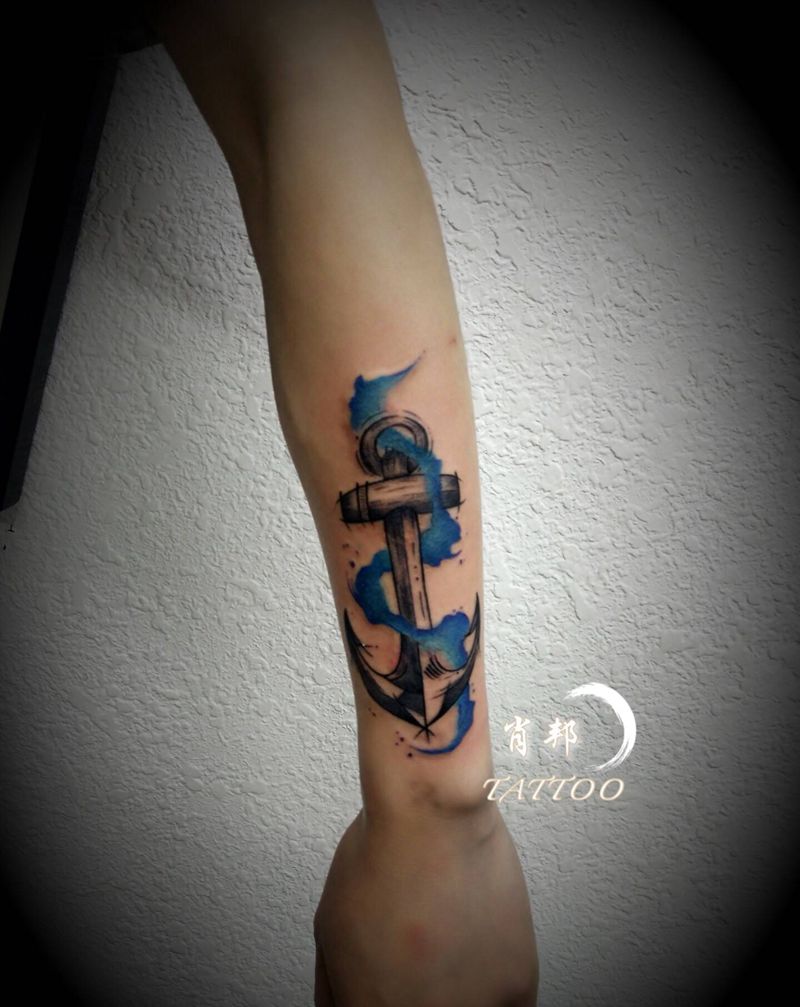 水彩纹身图片_手臂水彩纹身图案