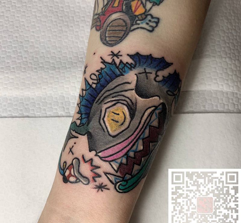 小灯笼鱼纹身图片_手臂New SchoolOld School鱼纹身图案