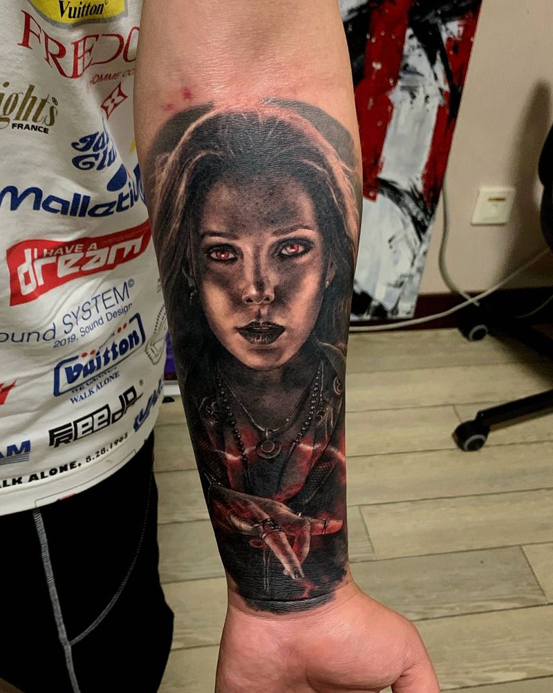 女人纹身图片_手部手臂欧美写实纹身图案