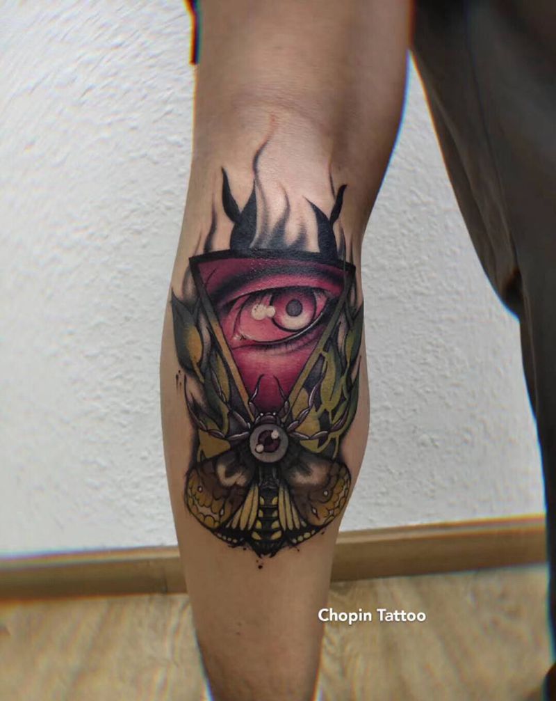 客稿上身纹身图片_腿部New School纹身图案