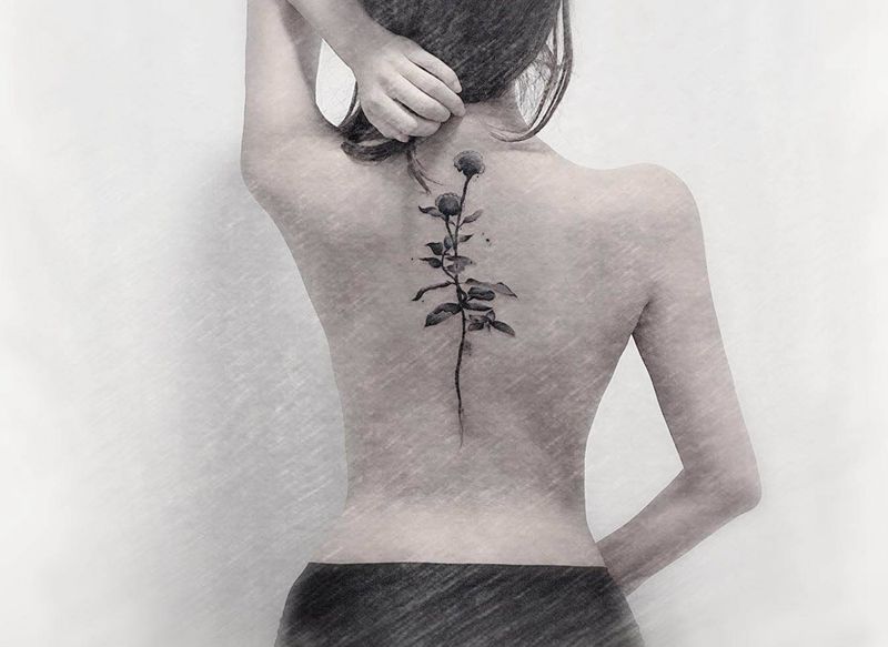 顾客返作品纹身图片_背部纹身图案