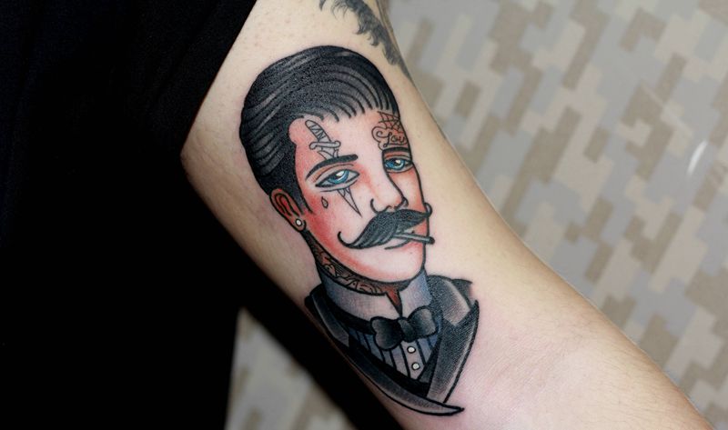 old school纹身图片_手臂Old School男人纹身图案