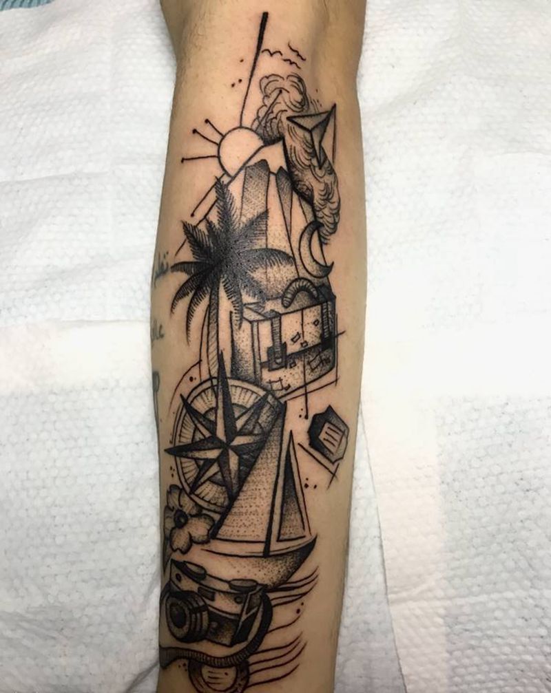 点刺-旅行✈️纹身图片_手部手臂点刺