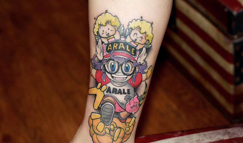 遮盖-阿拉蕾纹身图片_腿部New School纹身图案