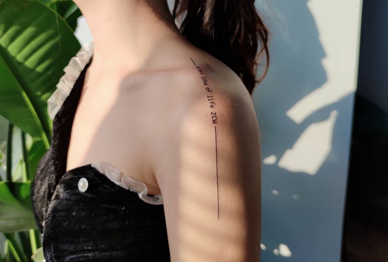 线纹身图片_手臂几何纹身图案