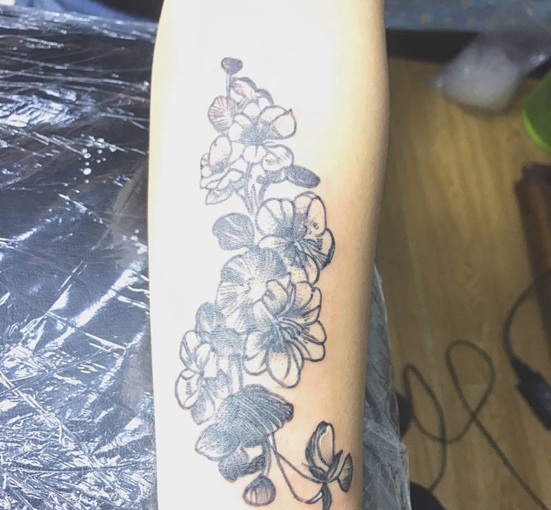 花纹身图片_成品手臂清新植物纹身图案