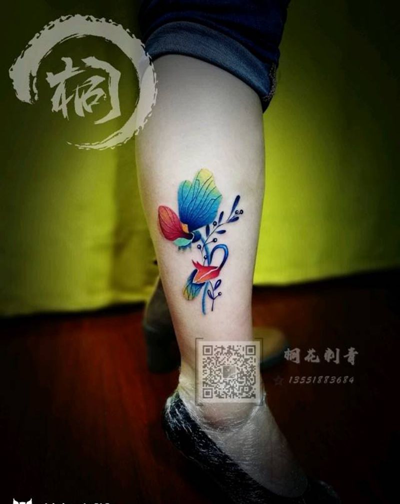 水彩风格小图纹身图片