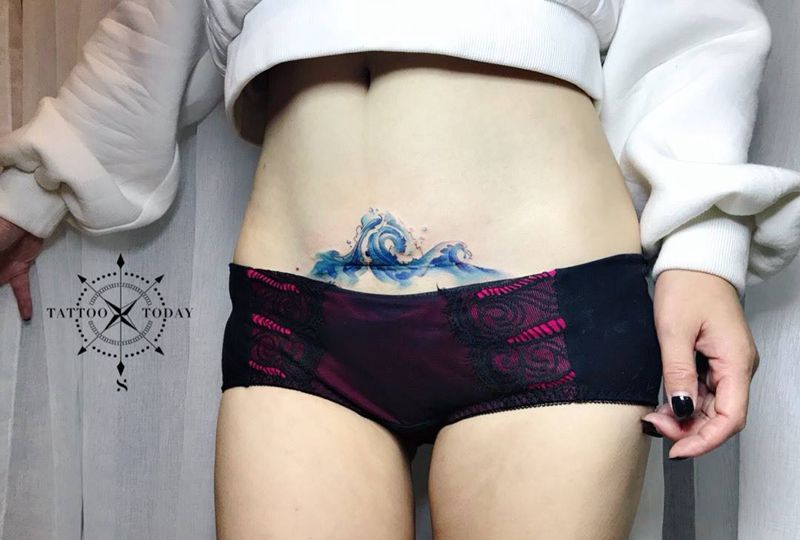 疤痕遮盖纹身图片_成品手稿腹部欧美清新写实静物原创疤痕遮盖纹身图案