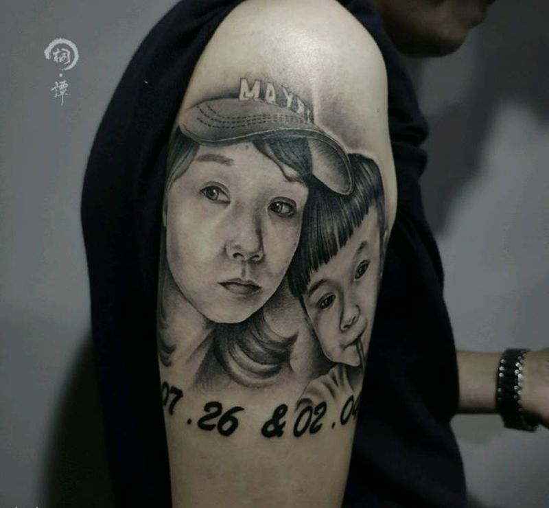 肖像纹身图片_手臂欧美写实纹身图案