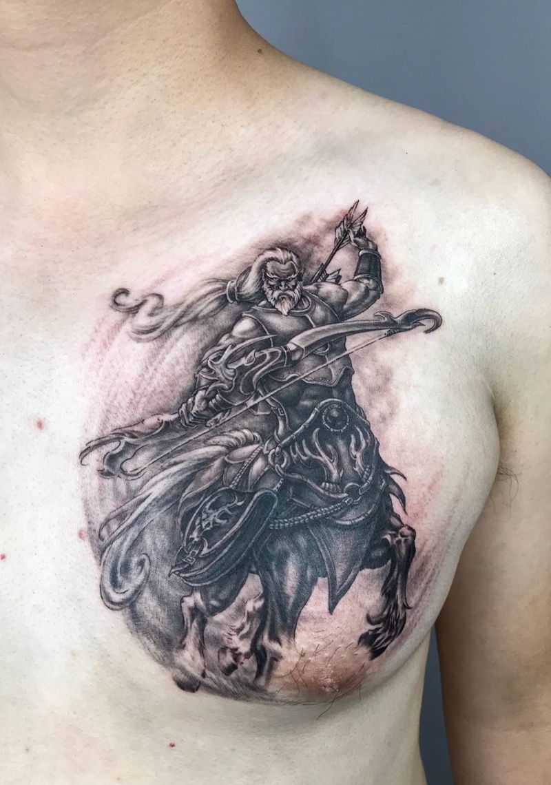 射手座遮盖作品纹身图片