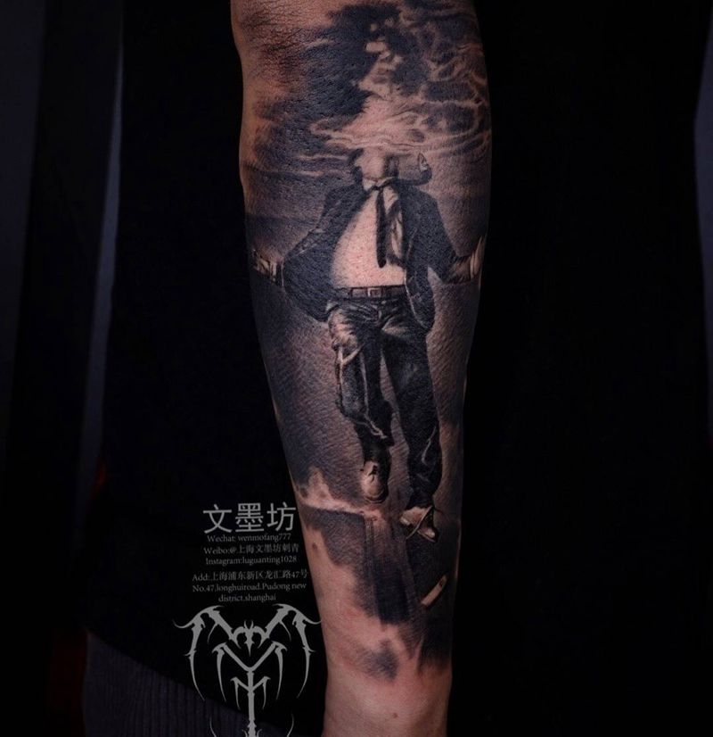 手臂纹身图片_手臂欧美写实纹身图案