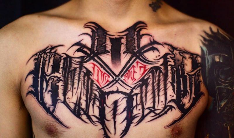 花体花胸纹身图片