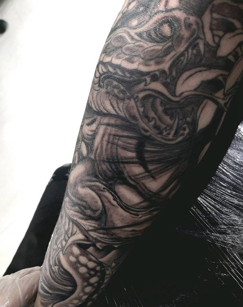 般若纹身图片_手臂新传统般若纹身图案