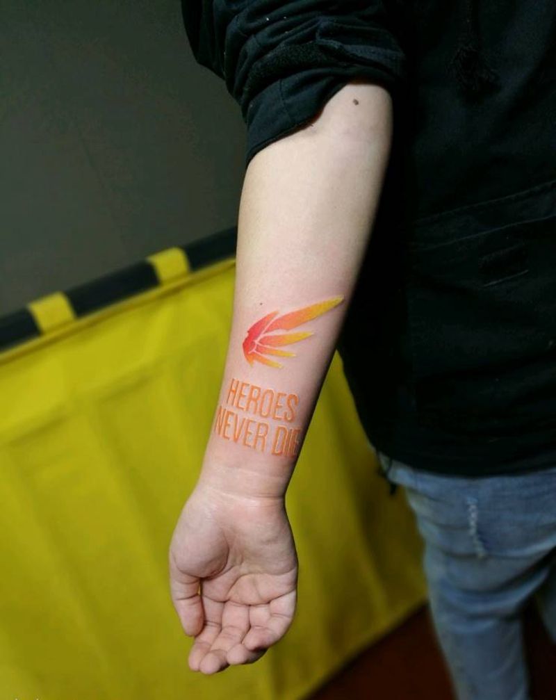 英雄不朽纹身图片