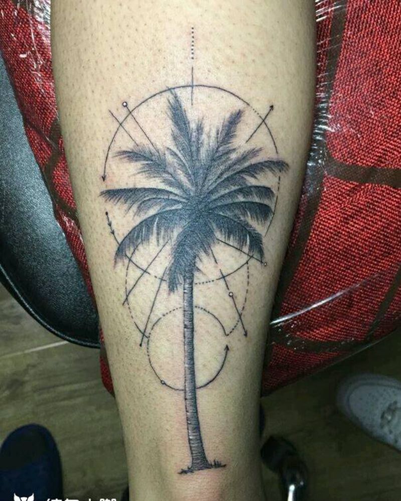 椰树纹身图片