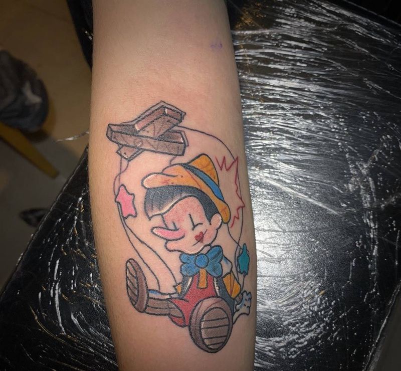 匹诺曹纹身图片_手臂New SchoolOld School纹身图案