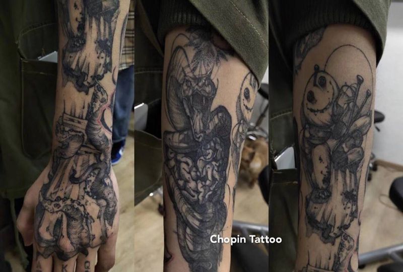 恢复后的三枚纹身纹身图片